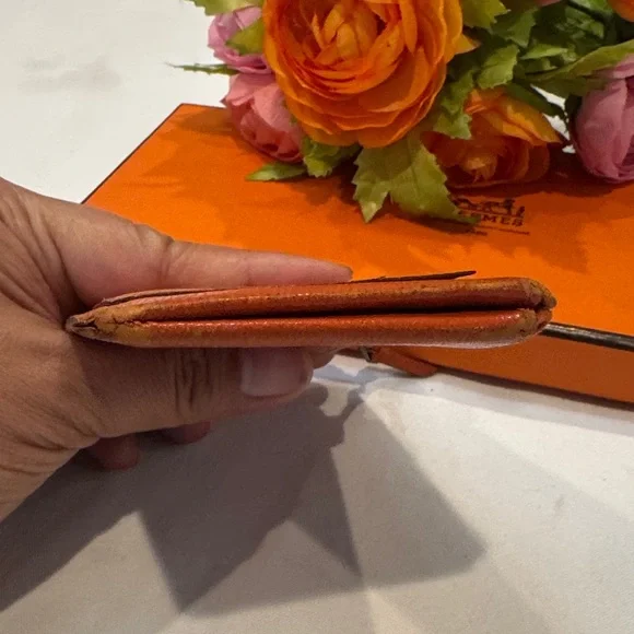 Authentic Hermes Orange Card Holder - Picture 6 of 16